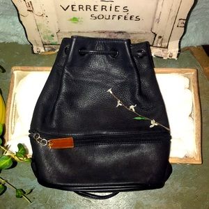 Giani Bernini used leather black backpack purse